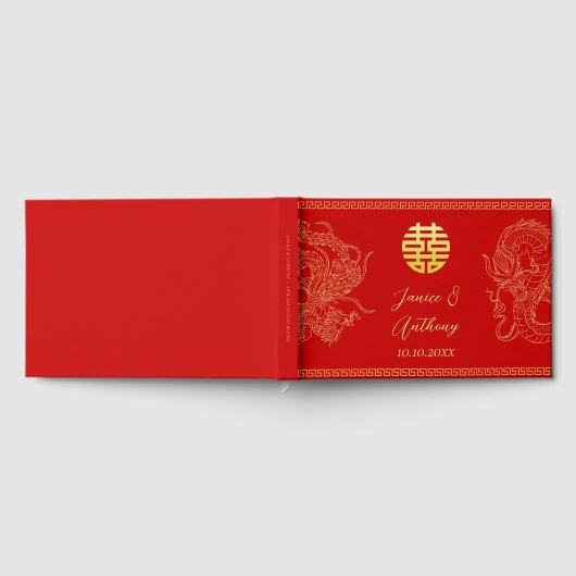 Rotchinesischer Hochzeitdrache Phoenix-Empfang Gästebuch (Voll)