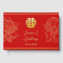 Rotchinesischer Hochzeitdrache Phoenix-Empfang Gästebuch