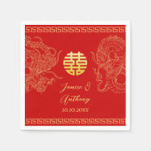 Rotchinesischer Hochzeitdrache Phoenix-Empfang Serviette (Vorderseite)