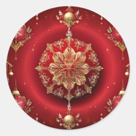 Rotdekorative Ornamente Weihnachtsaufkleber Runder Aufkleber