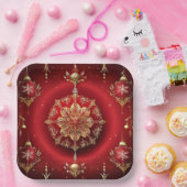 Rotdekorative Ornamente Weihnachtspapierplatte Pappteller (Party)
