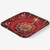 Rotdekorative Ornamente Weihnachtspapierplatte Pappteller (Gewinkelt)