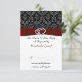 Rotdiamant-Damast-Standard 3,5 x 5 Hochzeit RSVP Karte (Stehend Vorderseite)