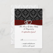 Rotdiamant-Damast-Standard 3,5 x 5 Hochzeit RSVP Karte (Vorne/Hinten)