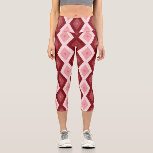 Rotdiamantenmuster Capri Leggings