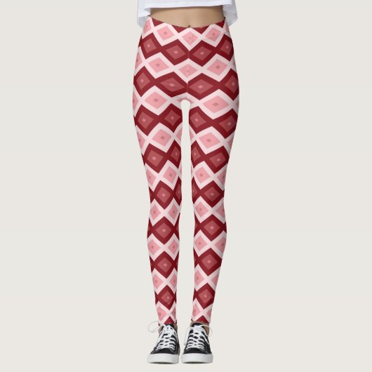 Rotdiamantenmuster Leggings (Vorderseite)