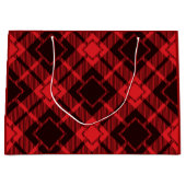 Rotdiamantenmuster Tartan Große Geschenktüte (Vorderseite)
