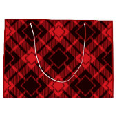 Rotdiamantenmuster Tartan Große Geschenktüte (Rückseite)