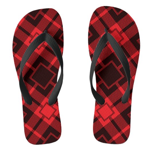 Rotdiamantmuster Tartan Flip Flops Badesandalen (Fußbett)
