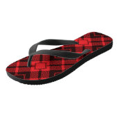Rotdiamantmuster Tartan Flip Flops Badesandalen (Schrägansicht)