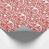 Rotdoppelglückszeit Moderne chinesische Hochzeit Geschenkpapier (Ecke)