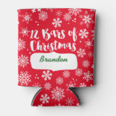 Rote 12 Bars Weihnachten und Schneeflocken Dosenkühler (Vorderseite)