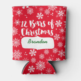 Rote 12 Bars Weihnachten und Schneeflocken Dosenkühler