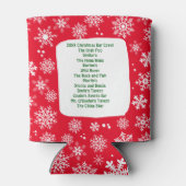 Rote 12 Bars Weihnachten und Schneeflocken Dosenkühler (Rückseite)