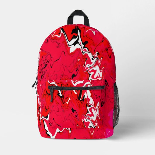 Rote #1 Swirl-Kunst Bedruckter Rucksack (Vorderseite)