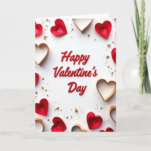 Rote 3D-Herz-Valentinstagskarte Karte (Vorderseite)