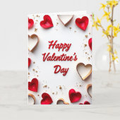 Rote 3D-Herz-Valentinstagskarte Karte (Gelbe Blume)
