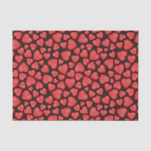 Rote 3D-Herzen auf Schwarz Seidenpapier