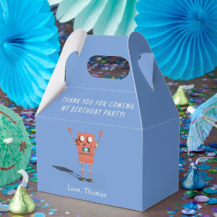 Rote 3D-Roboter-Kindergeburtstags-Dankeschön Geschenkschachtel