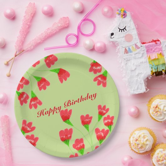 Rote, 9 Zoll große Teller (Party)