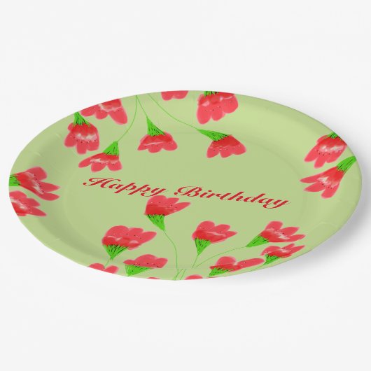 Rote, 9 Zoll große Teller (Schrägansicht)