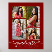 Rote Abschlussfeier 4 Foto-Script Herzen Modern We Poster (Vorne)