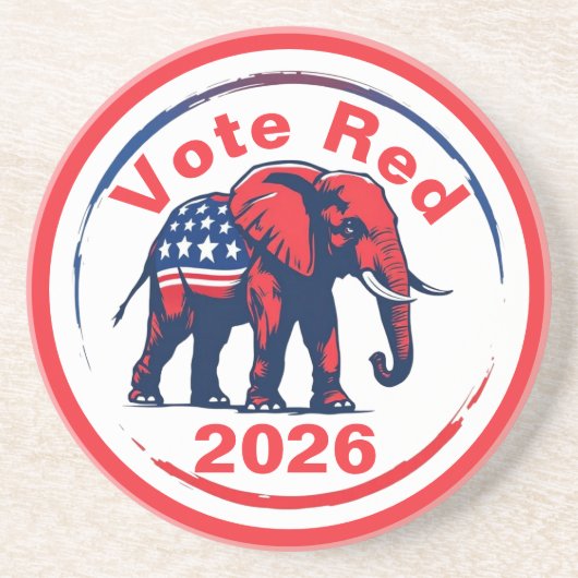 Rote Abstimmung 2026 Getränkeuntersetzer (Vorne)