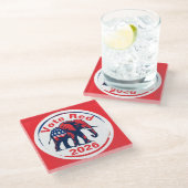 Rote Abstimmung 2026 Glasuntersetzer (Schrägansicht)