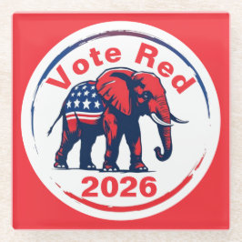 Rote Abstimmung 2026 Glasuntersetzer