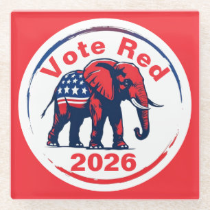 Rote Abstimmung 2026 Glasuntersetzer