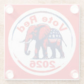 Rote Abstimmung 2026 Glasuntersetzer (Rückseite)