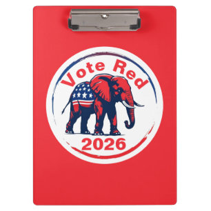 Rote Abstimmung 2026 Klemmbrett