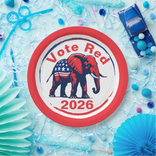 Rote Abstimmung 2026 Pappteller (Party)