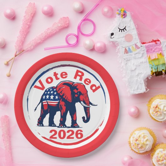 Rote Abstimmung 2026 Pappteller (Party)