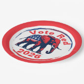 Rote Abstimmung 2026 Pappteller (Schrägansicht)