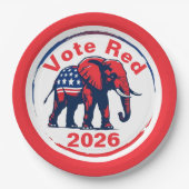 Rote Abstimmung 2026 Pappteller (Vorderseite)