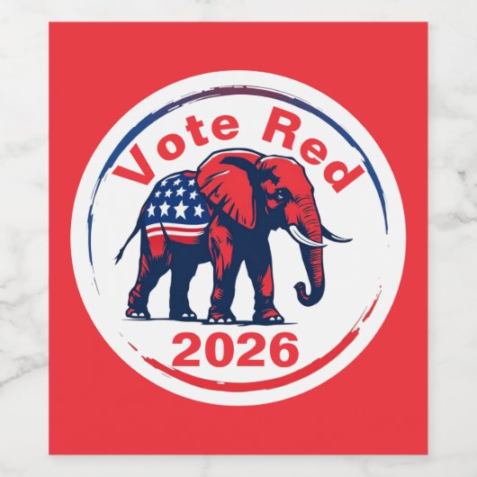 Rote Abstimmung 2026 Weinetikett (Einzelnes Label)