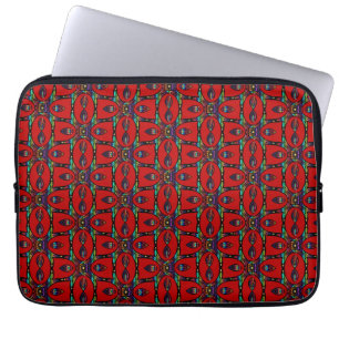 Rote Abstrakte Blume Blumen Moderne Kunst Laptopschutzhülle