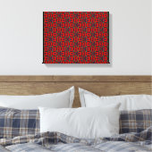Rote Abstrakte Blume Blumen Moderne Kunst Leinwanddruck (Insitu (Schlafzimmer))