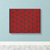 Rote Abstrakte Blume Blumen Moderne Kunst Leinwanddruck (Insitu (Holzboden))