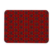 Rote Abstrakte Blume Blumenmuster Magnet (Horizontal)