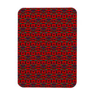 Rote Abstrakte Blume Blumenmuster Magnet