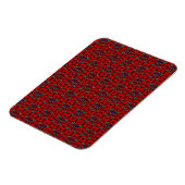 Rote Abstrakte Blume Blumenmuster Magnet (Linke Seite)