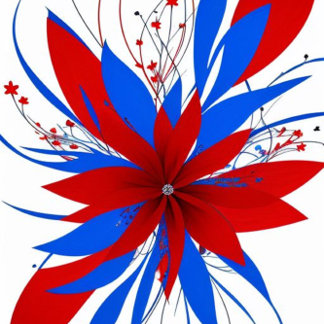 Rote Abstrakte Blume Kissen