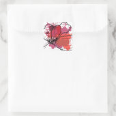 Rote Abstrakte Brush Splash Blume .JPEG Quadratischer Aufkleber (Tasche)