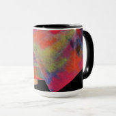 Rote abstrakte Entwurfs-Monogramm-Tasse Tasse (VorderseiteRechts)