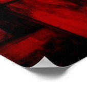 Rote Abstrakte Kunst Original Kreativ Moderne Poster (Ecke)