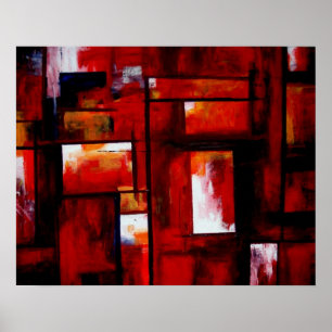 Rote Abstrakte Kunst Original Kreativ Moderne Poster