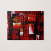 Rote Abstrakte Kunst Original Kreativ Moderne Puzzle (Horizontal)