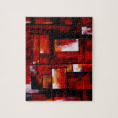 Rote Abstrakte Kunst Original Kreativ Moderne Puzzle (Vertikal)